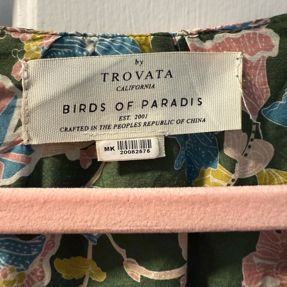 Trovata California Birds of Paradise Brand XL silk Floral Long Sleeve Dress maxi - Picture 16 of 16